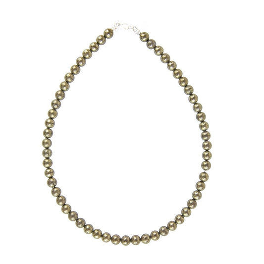 Collana in pirite di ferro – Perle sferiche da 8 mm