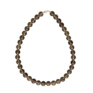 Collana in quarzo affumicato – Perle sferiche da 12 mm