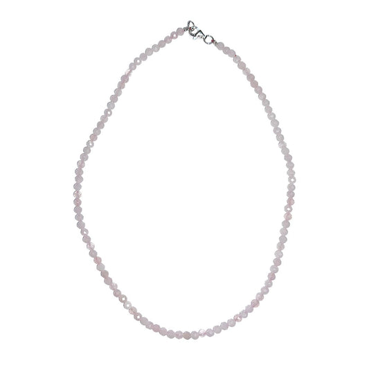 Collana in quarzo rosa – Perline sfaccettate 4 mm – 45 cm
