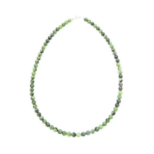 Collana in rubino su zoisite – Perle sferiche da 6 mm