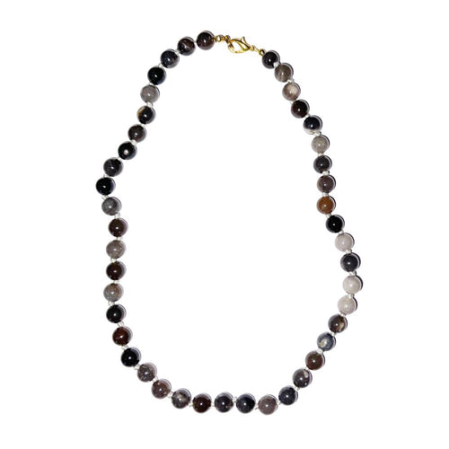 Collana in selce – Perle sferiche annodate 8 mm – 45 cm