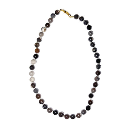 Collana in selce – Perle sferiche annodate 8 mm – 45 cm