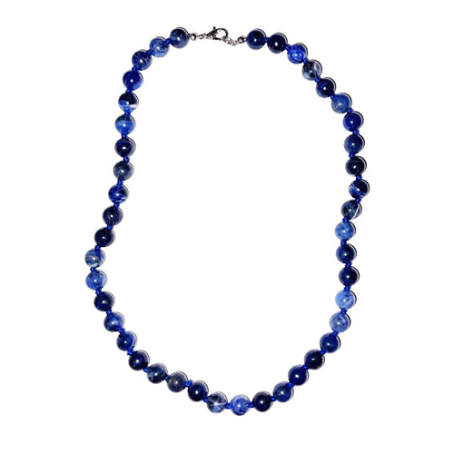 Collana in sodalite – Perle sferiche annodate 8 mm – 45 cm