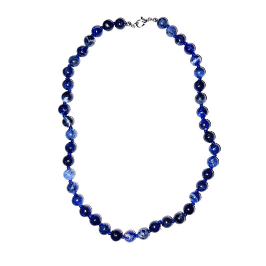 Collana in sodalite – Perle sferiche annodate 8 mm – 45 cm
