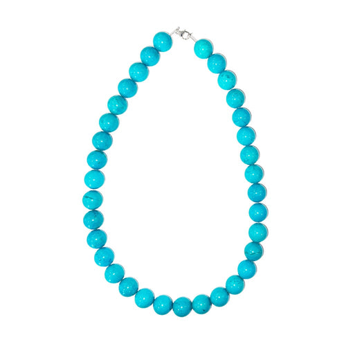 Collana in turchese stabilizzata – Perle sferiche da 14 mm