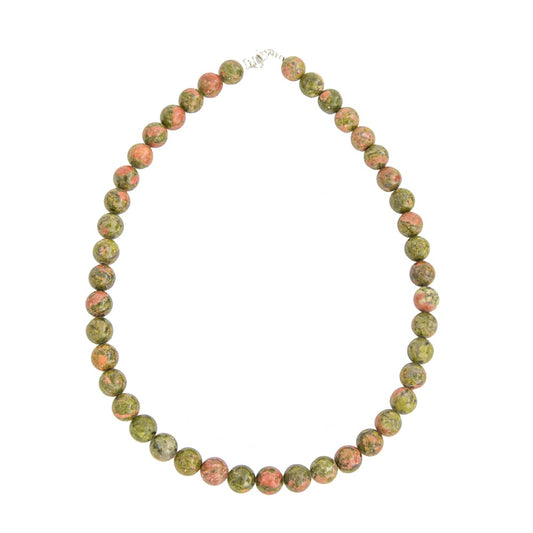 Collana in unakite – Perle sferiche da 10 mm