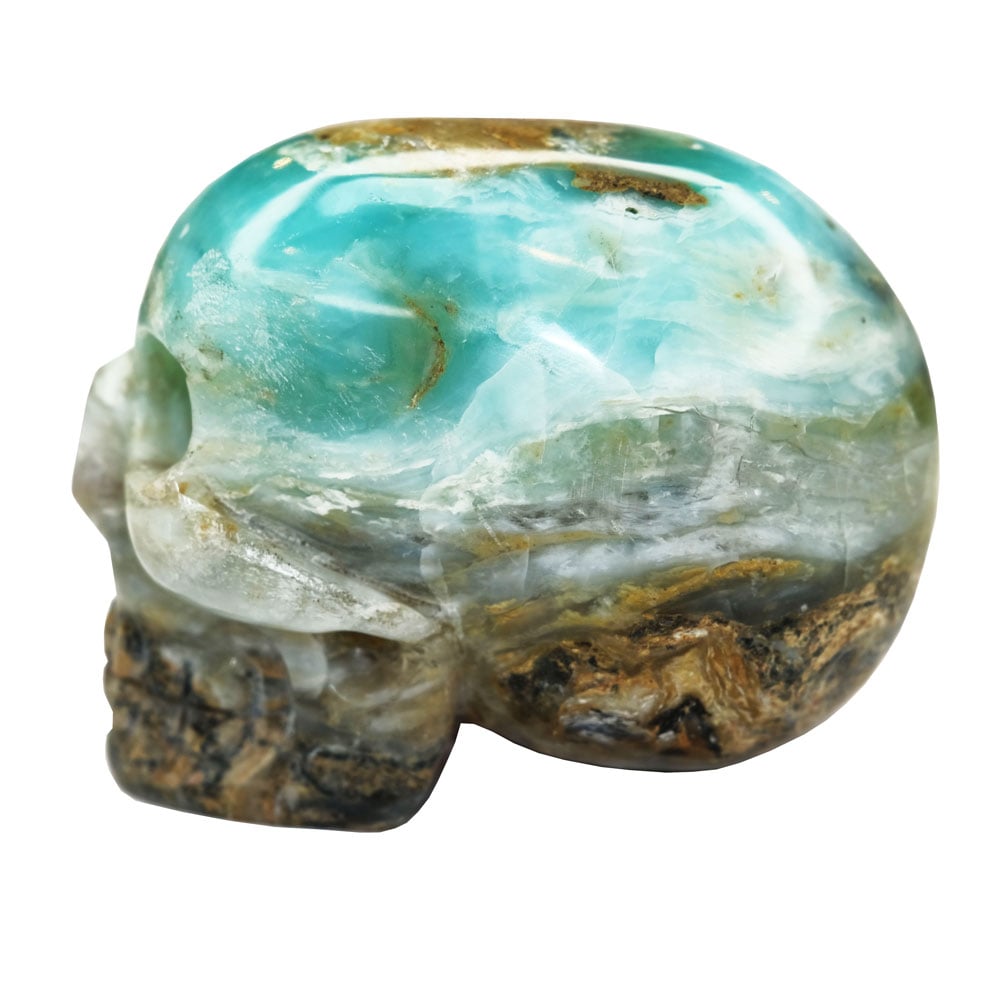 Teschio in opale blu delle Ande – taglia L