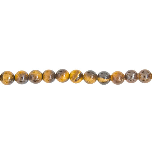 Filo di perle di occhio di tigre – Perle sferiche da 6 mm