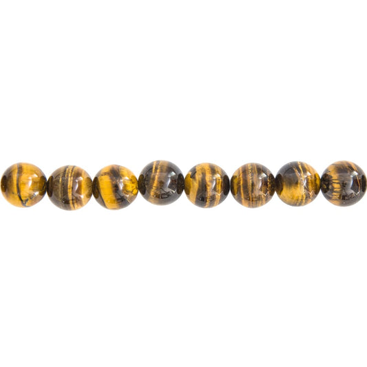 Filo di perle di occhio di tigre – Perle sferiche da 10 mm