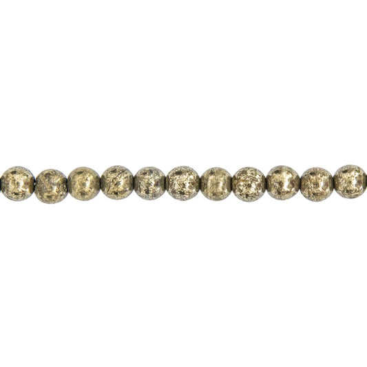Filo di perle di pirite di ferro – Perle sferiche da 6 mm