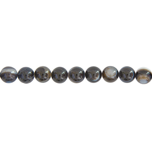 Pietra sferica di agata nera zonata – Perle sferiche da 10 mm