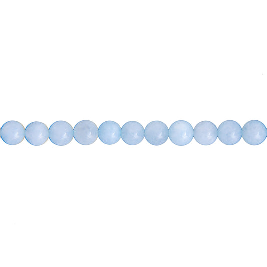 Filo di perle di acquamarina – Perle sferiche da 6 mm