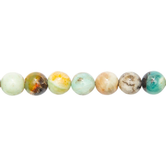Filo di perle di amazzonite multicolore – Perle sferiche da 14 mm