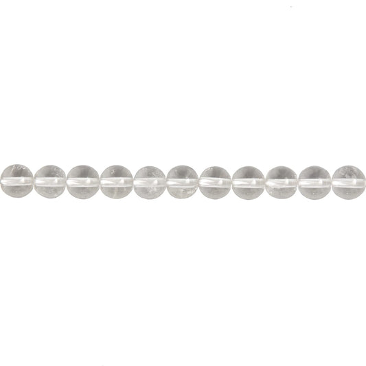 Filo di perle di cristallo di rocca – Perle sferiche da 6 mm