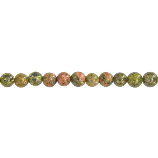 Filo di perle di epidoto – Perle sferiche da 6 mm