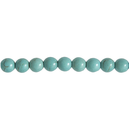 Filo di perle di howlite blu – Perle sferiche da 10 mm