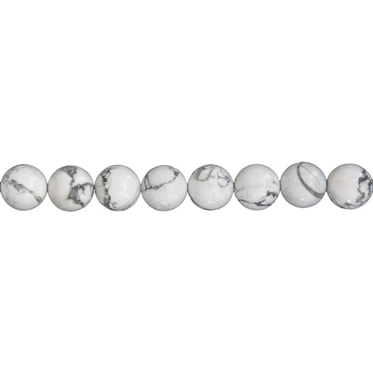 Pietra sferica di howlite – Perle sferiche da 12 mm