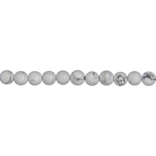 Filo di perle di howlite – Perle sferiche da 6 mm