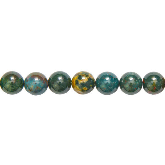 Filo di perle di diaspro eliotropio – Perle sferiche da 14 mm