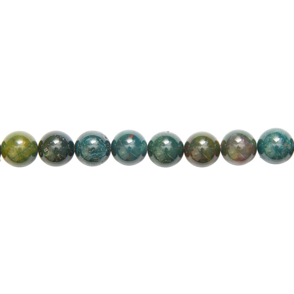 Filo di perle di diaspro sanguigno – Perle sferiche da 12 mm
