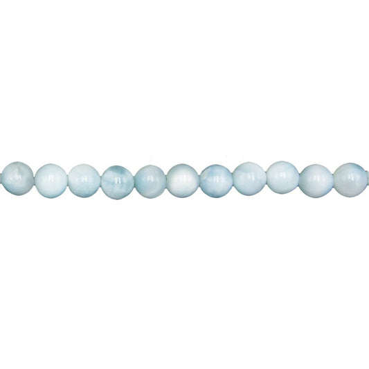 Filo di perle di larimar – Perle sferiche da 6 mm
