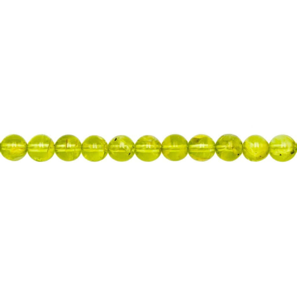 Filo di perle di olivina – Perle sferiche da 6 mm