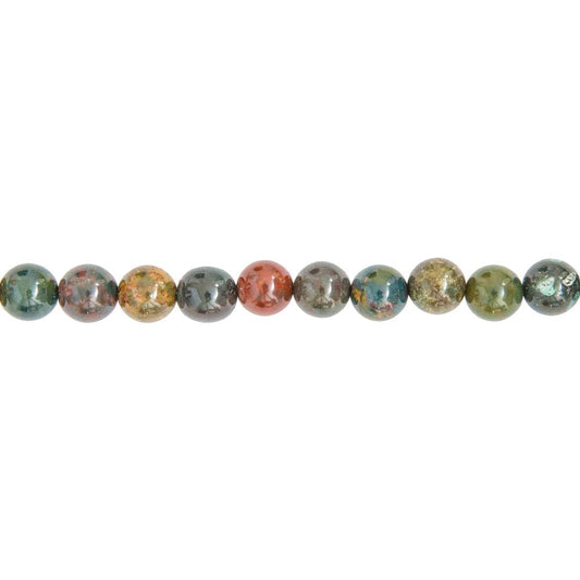 Filo di perle di pietra di sangue – Perle sferiche da 8 mm