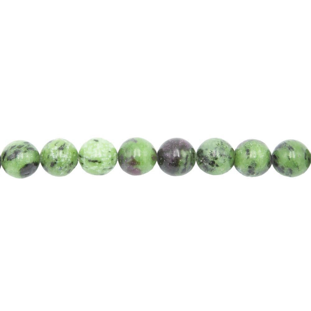Filo di perle di rubino su zoisite – Perle sferiche da 12 mm