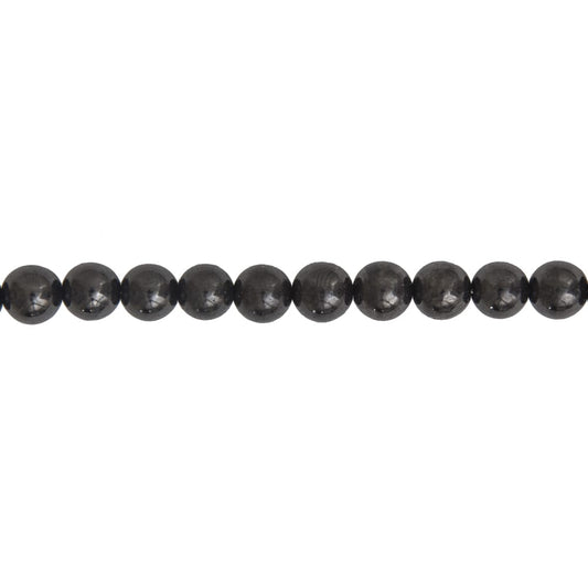 Filo di perle di shungite – Perle sferiche da 8 mm