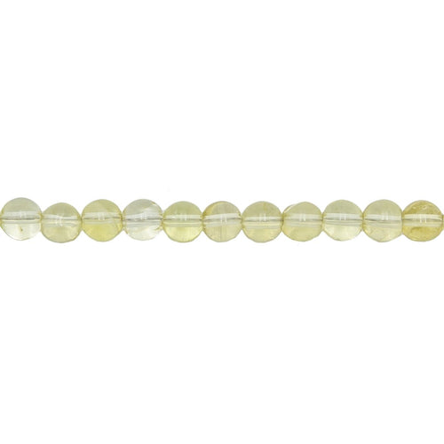 Filo di perle di topazio limone – Perle sferiche da 6 mm