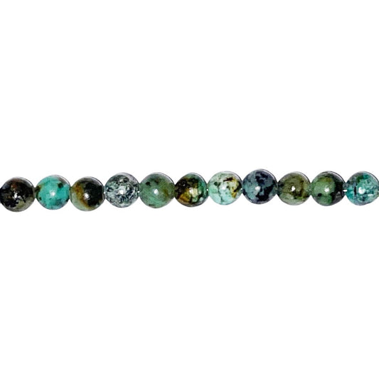 Filo di perle di turchese d'Africa – Perle sferiche 6 mm