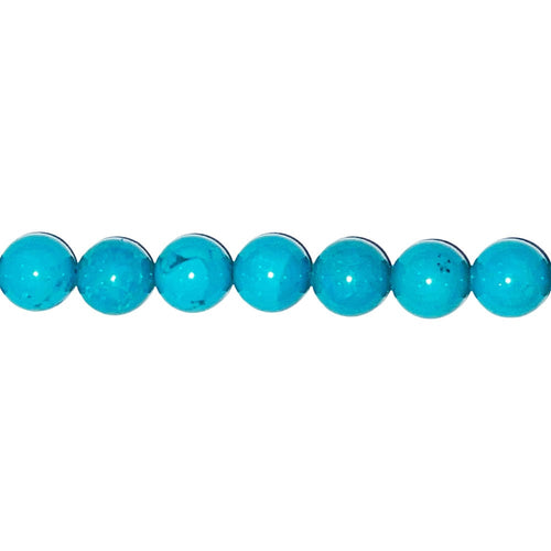 Filo di perle di turchese stabilizzata – Perle sferiche da 14 mm