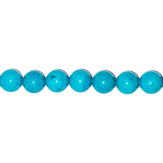 Filo di perle di turchese stabilizzata – Perle sferiche da 14 mm