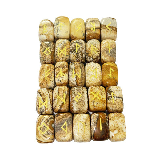 Set di 25 rune – Diaspro paysage