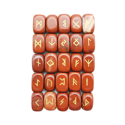 Set di 25 rune – Diaspro rosso