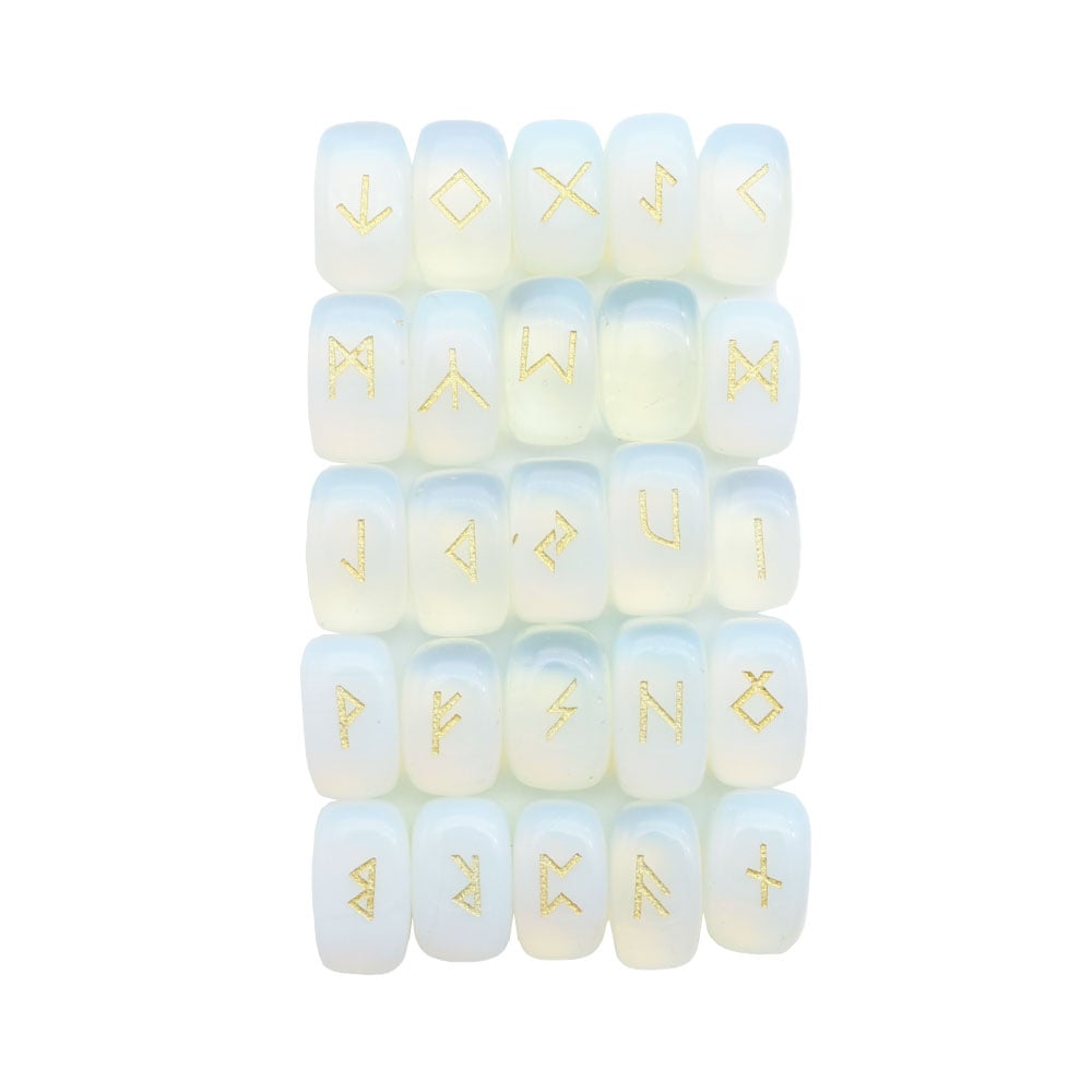 Set di 25 rune – Opale synthétique