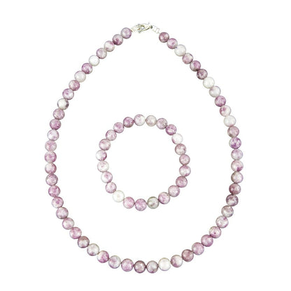 Parure in rubellite – Perle sferiche da 8 mm