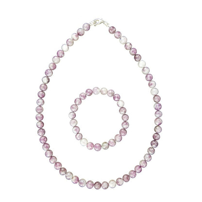 Parure in rubellite – Perle sferiche da 8 mm