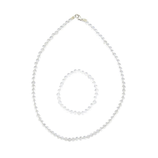 Parure in cristallo di rocca – Perle sferiche da 6 mm