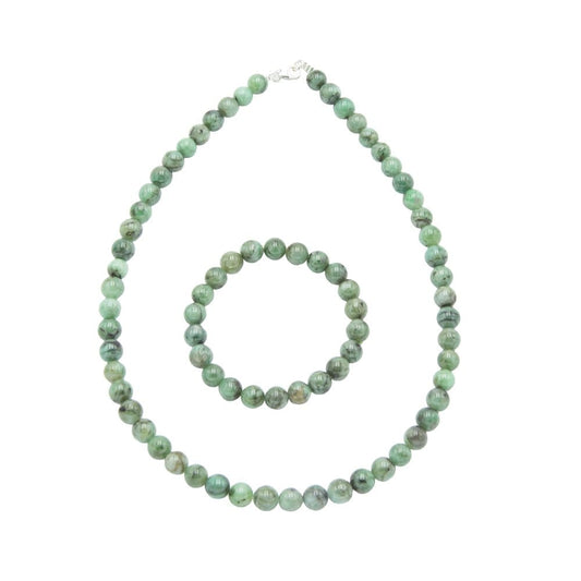 Parure in smeraldo – Perle sferiche da 8 mm