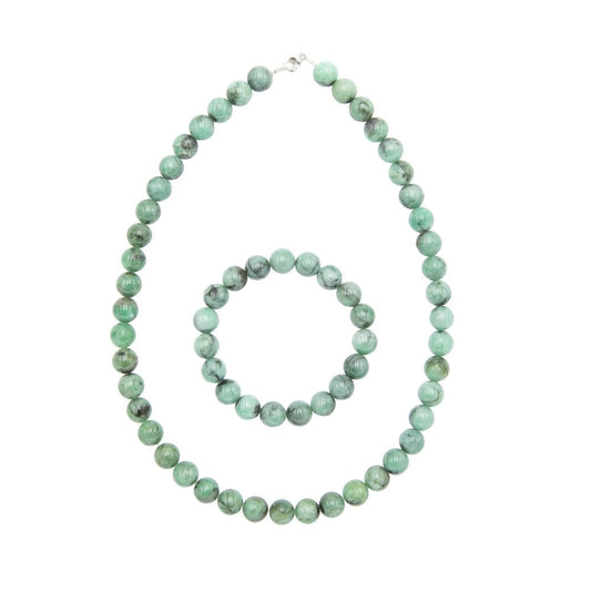 Parure in smeraldo – Perle sferiche da 10 mm