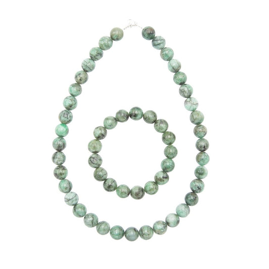 Parure in smeraldo – Perle sferiche da 12 mm