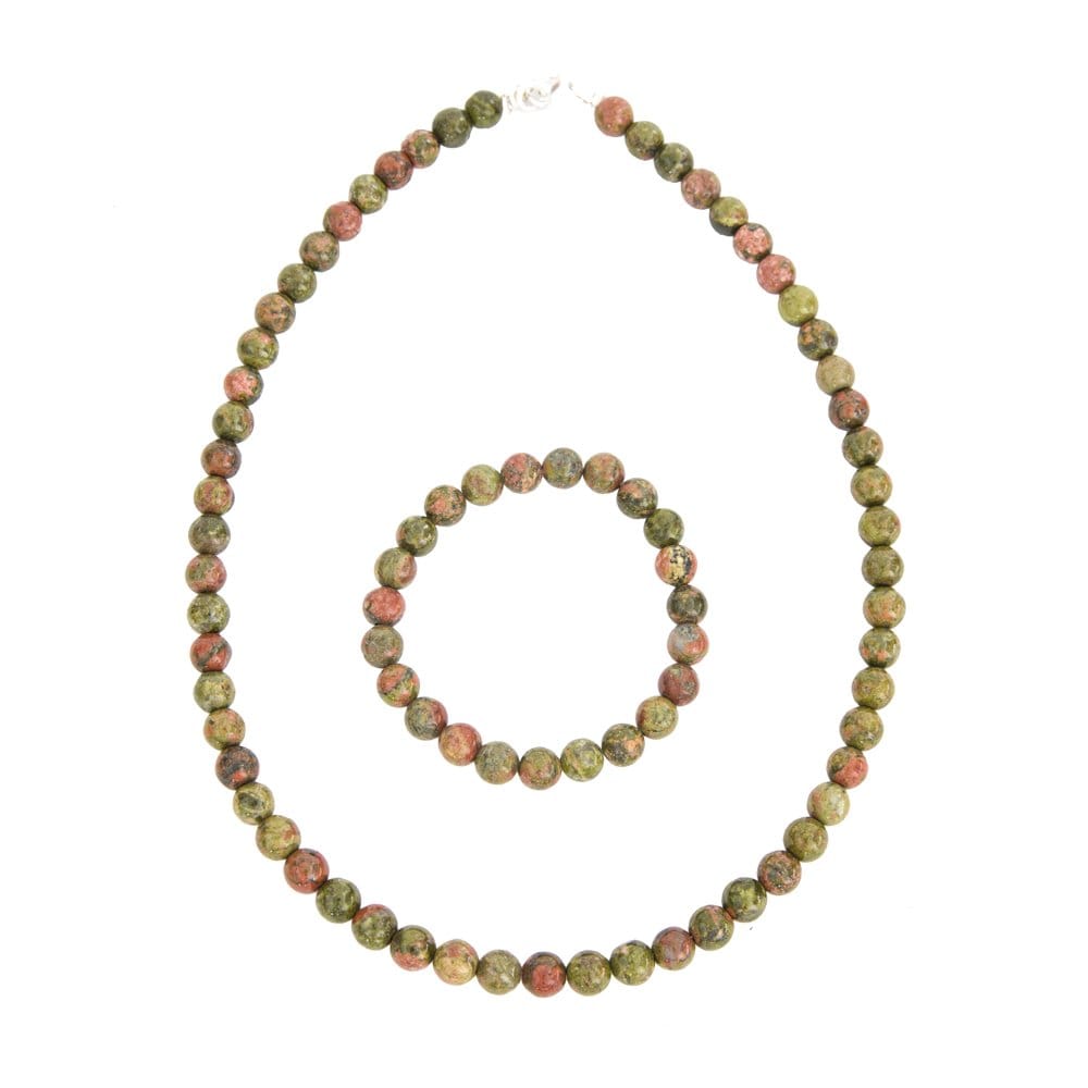 Parure in epidoto – Perle sferiche da 8 mm