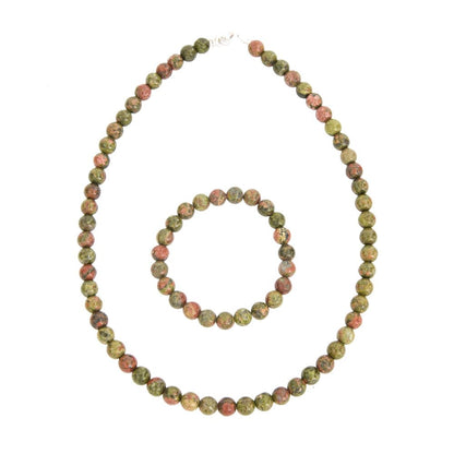 Parure in epidoto – Perle sferiche da 8 mm