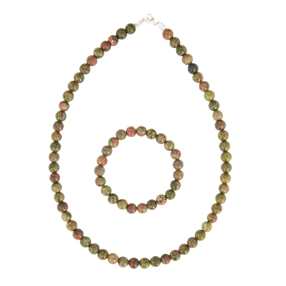 Parure in epidoto – Perle sferiche da 8 mm