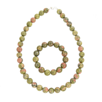 Parure in epidoto – Perle sferiche da 12 mm