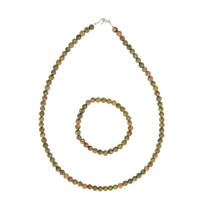Parure in epidoto – Perle sferiche da 6 mm