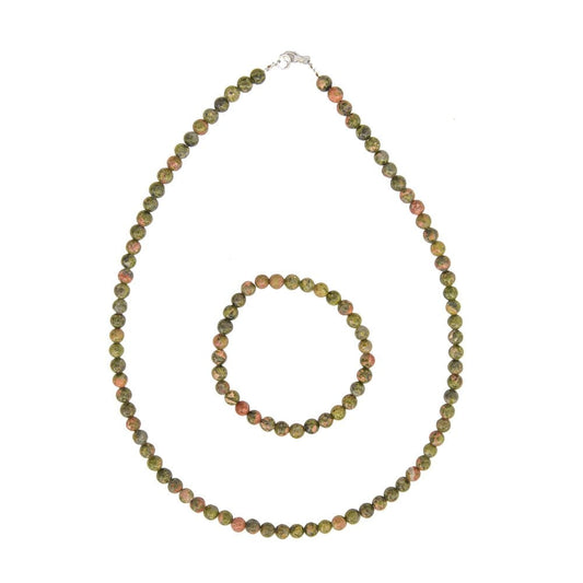 Parure in epidoto – Perle sferiche da 6 mm