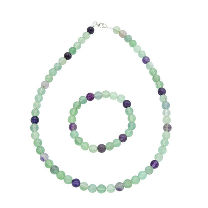 Parure in fluorina multicolore – Perle sferiche da 8 mm