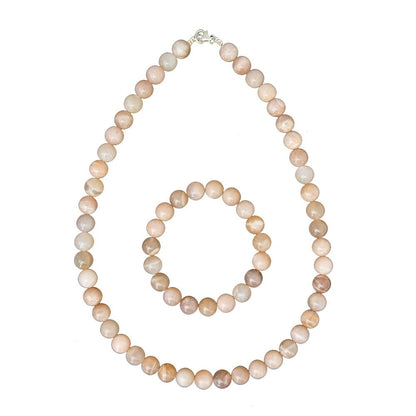Parure in eliolite pietra del sole – Perle sferiche da 10 mm
